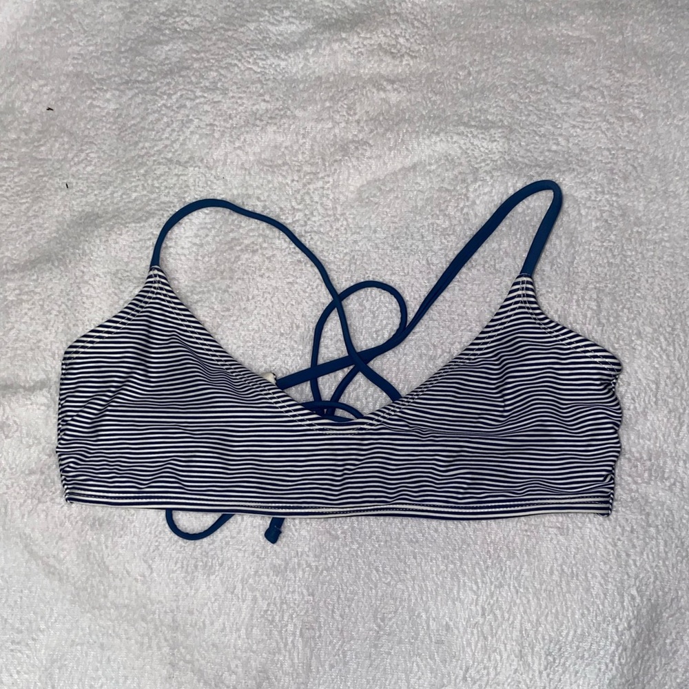 Striped bathing suit top